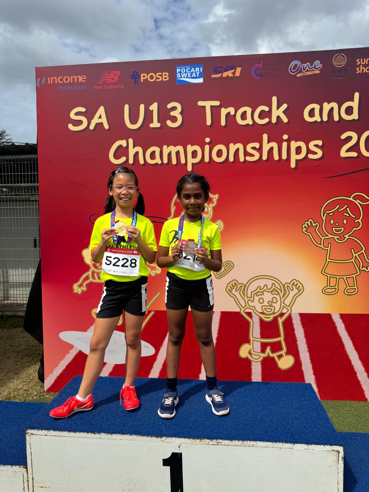 TEAM SAGA Double Podium — U9 Girls Long Jump (Zoe 🥇 & Rakkshanya 🥈) 🏆 SAGA Double Podium 😲