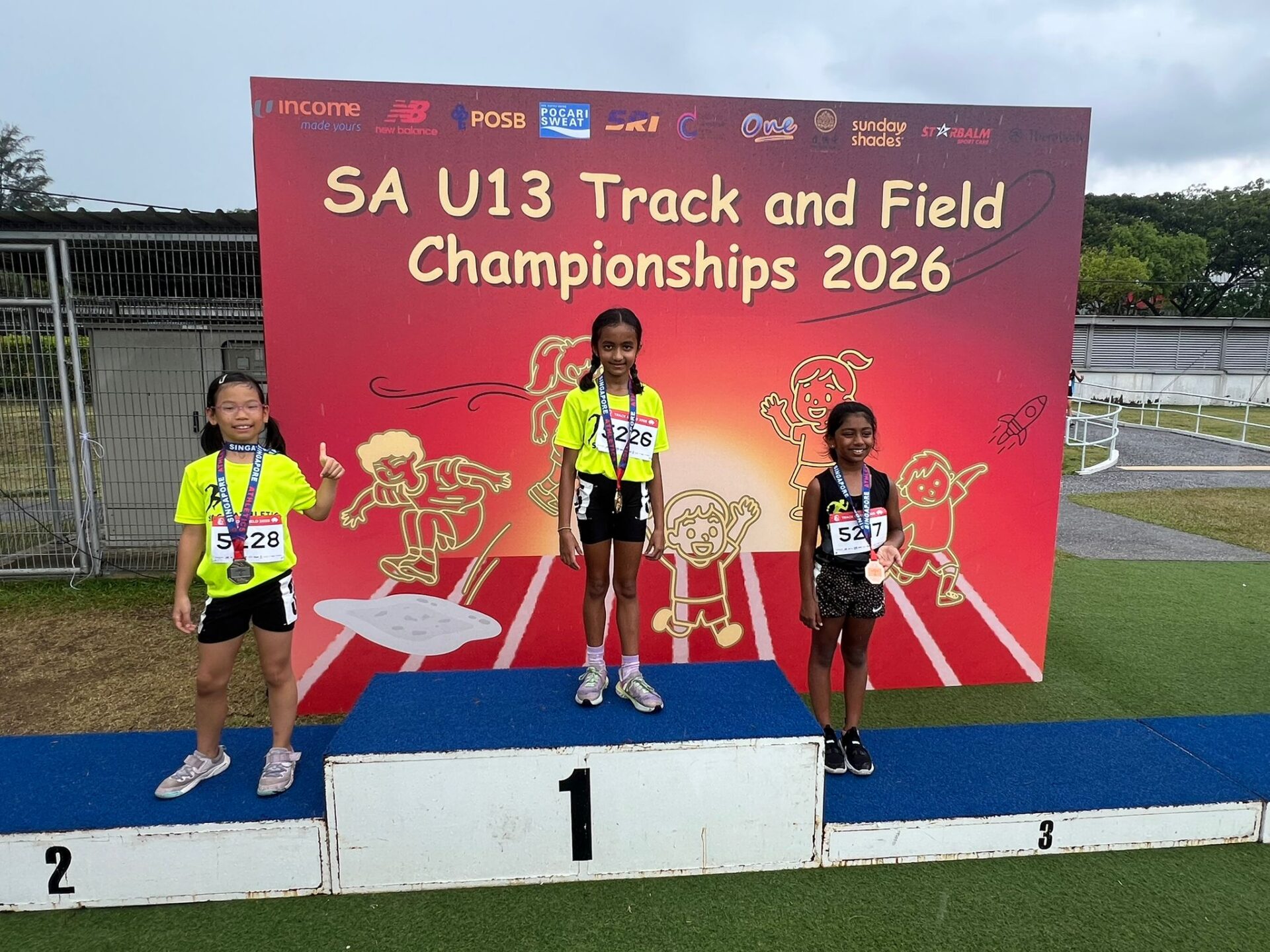 TEAM SAGA Triple Podium — U9 Girls 60m (Zoe 🥈, Meera 🥇, Aanya 🥉) 🏆 SAGA Triple Podium 😲