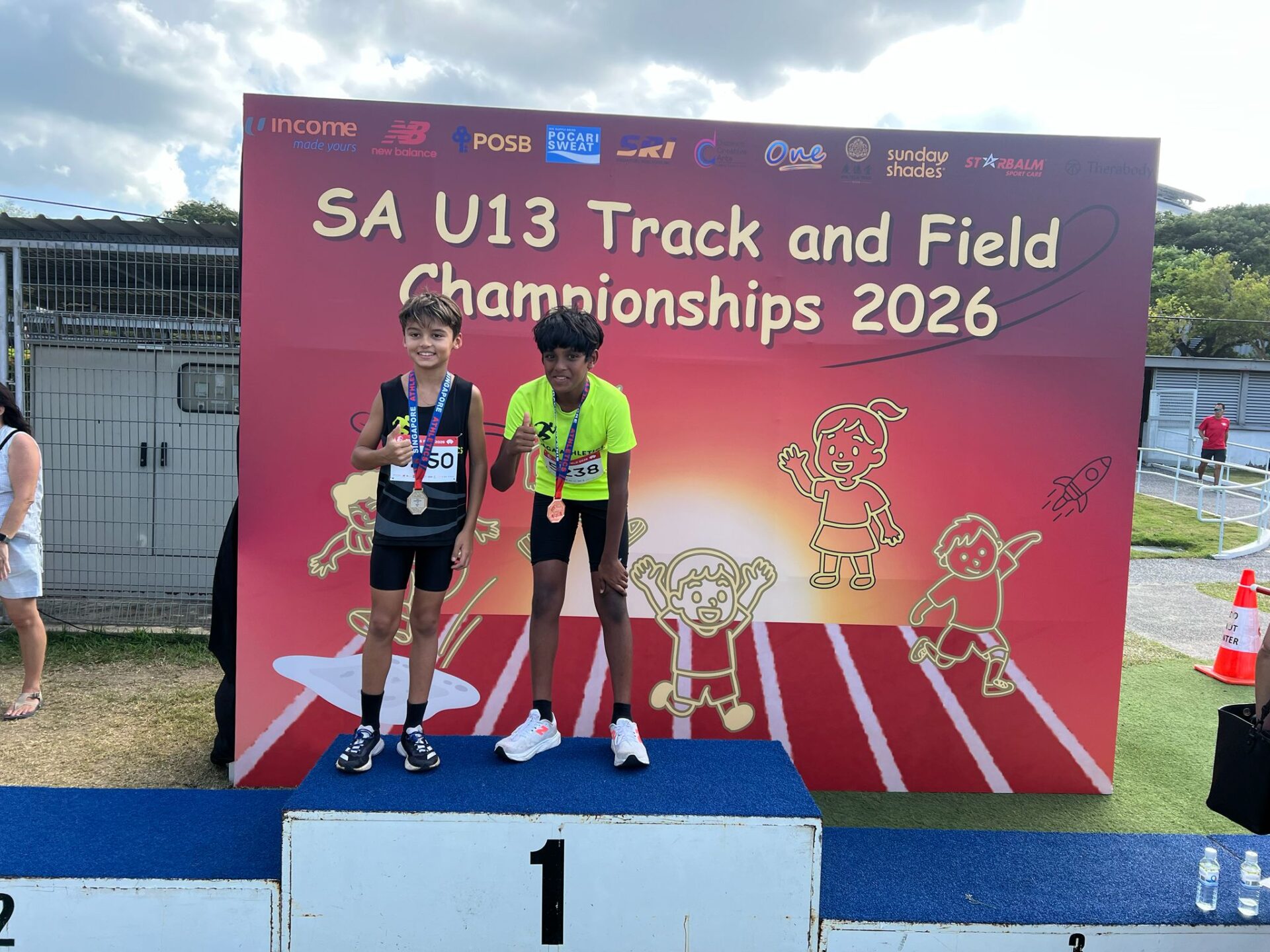 TEAM SAGA Double Podium — U12 Boys 80m (Julian 🥈 & Lukesh 🥉)
