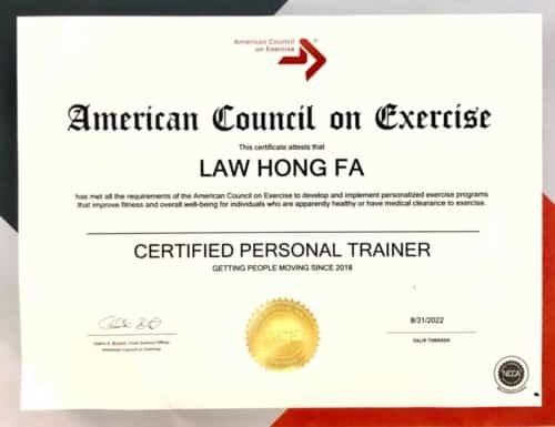 American Council on Exercise (ACE Certified Personal Trainer)